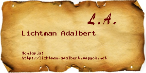Lichtman Adalbert névjegykártya